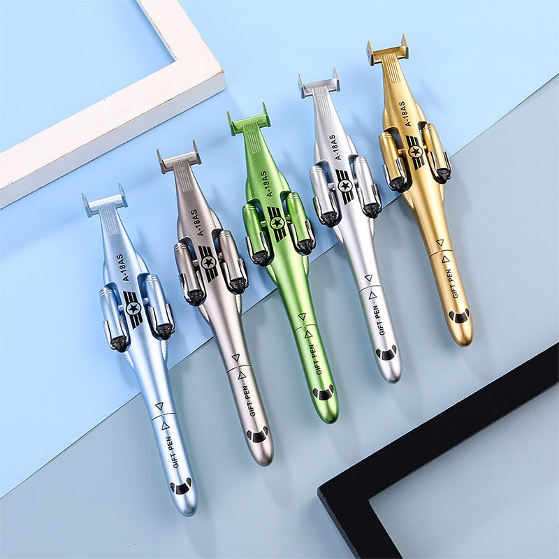 Airplane Design Metal Ballpoint Pen – Creative Aircraft Shape Gift Pen for Kids & Adults