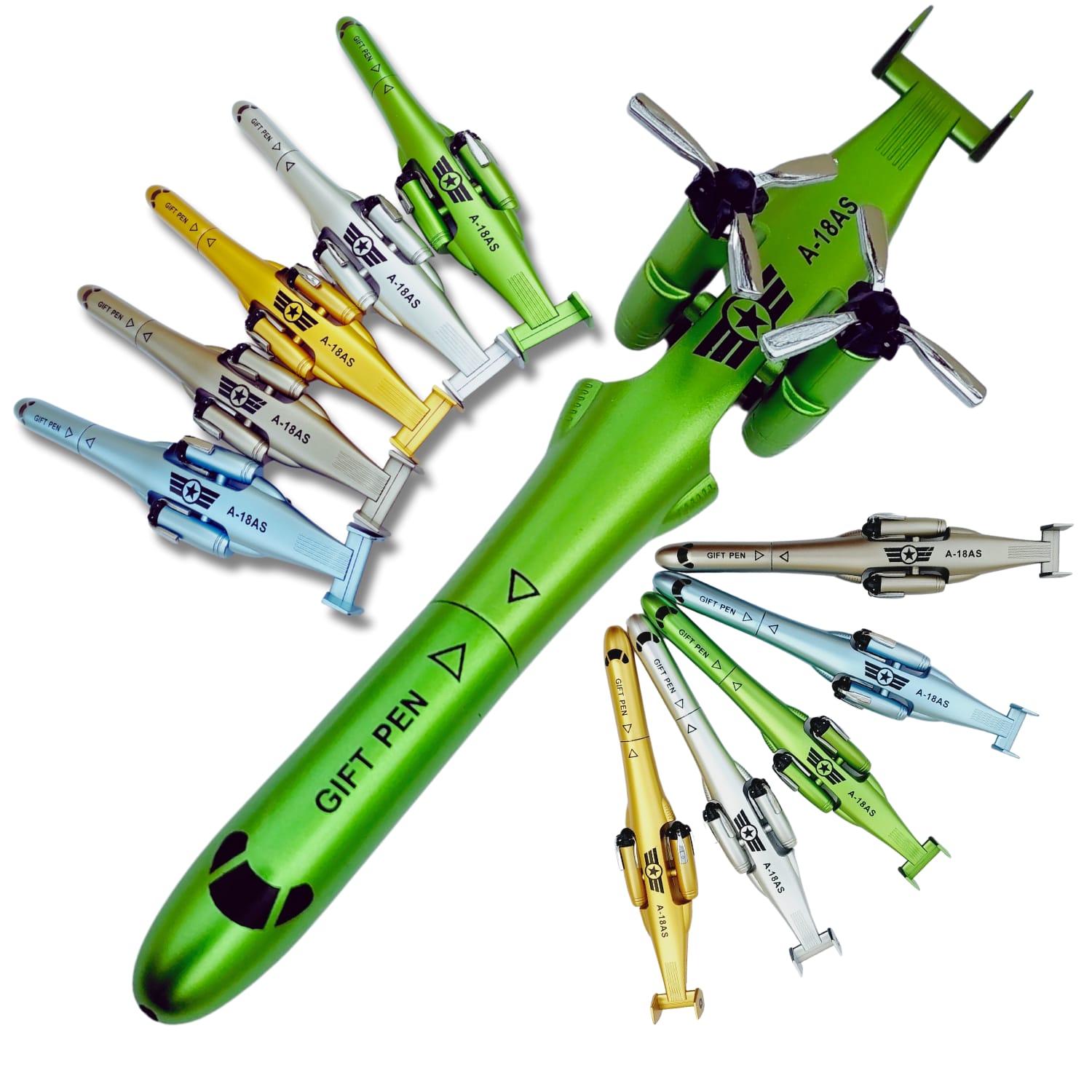 Airplane Design Metal Ballpoint Pen – Creative Aircraft Shape Gift Pen for Kids & Adults