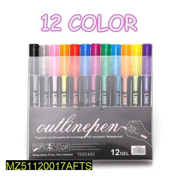 Double Line Art Marker Pens Waterproof UV Resistant