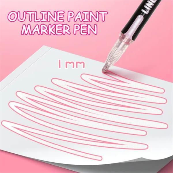 Double Line Art Marker Pens Waterproof UV Resistant