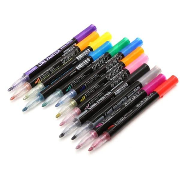 Double Line Art Marker Pens Waterproof UV Resistant